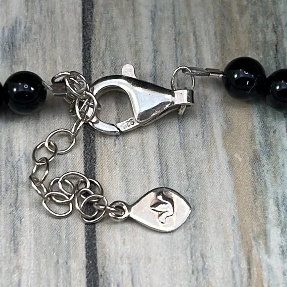 ⭐️Studio Barse brown black agate stone jet black beaded sterling silver necklace - Picture 7 of 10